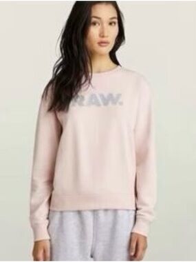 G-Star Light Pink Crewneck Sweatshirt with Logo